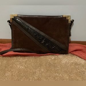 EUC Vintage Margolin Crossbody with Snake Skin and Suede